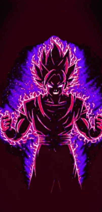 Anime character with electric purple energy on dark background.