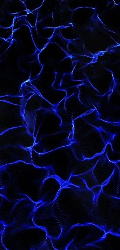 Electric blue abstract waves wallpaper with vibrant patterns.