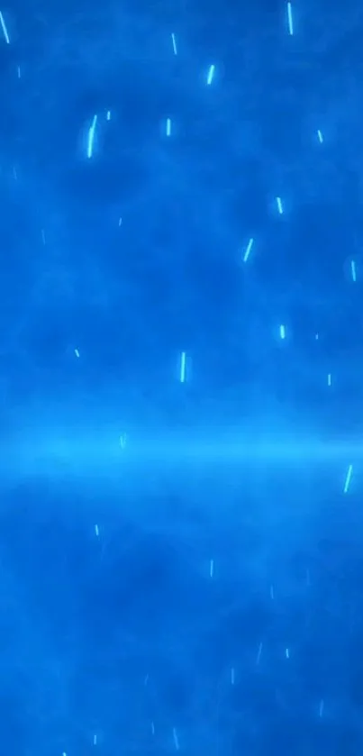 Electrifying blue cosmic wallpaper with glowing particles.