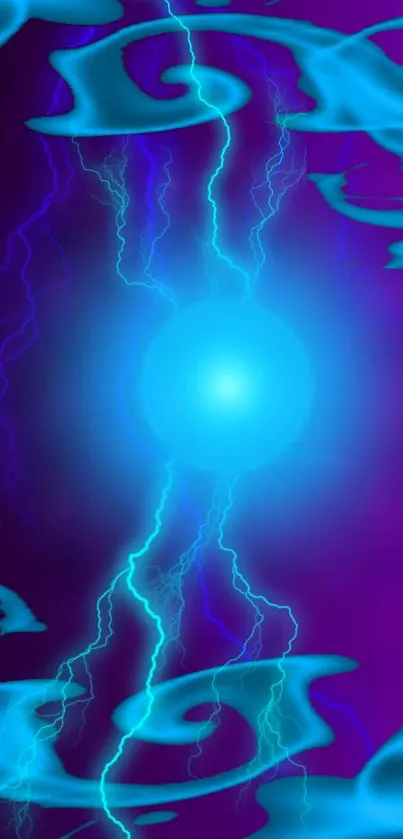 Electric blue energy burst with vivid lightning.