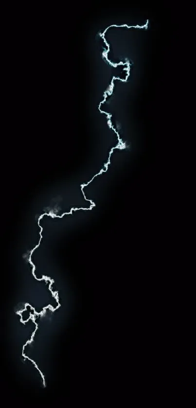 Electric blue lightning bolt on black background wallpaper.