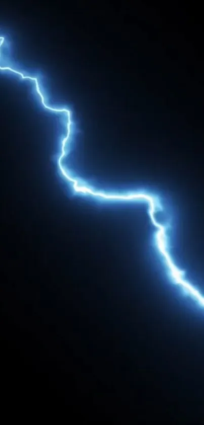 Electric blue lightning bolt on dark background wallpaper.