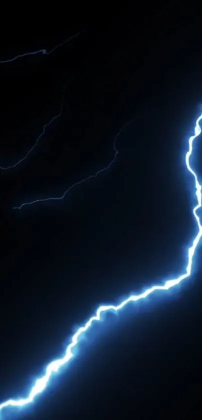 Electric blue lightning bolt on black background.