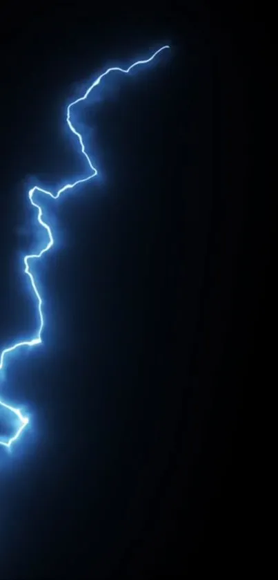 Bright blue lightning bolt on a dark background for mobile wallpaper.