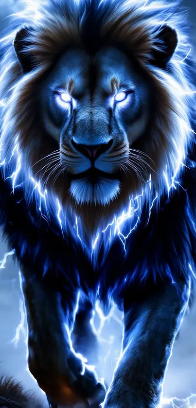 Electric Blue Lion Live Wallpaper