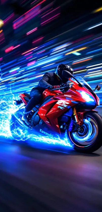 Electric Blue Motorcycle Live Wallpaper