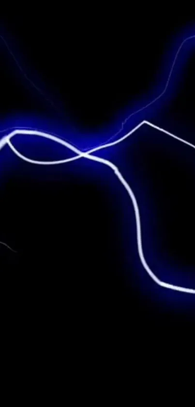 Electric blue neon lines on black background.