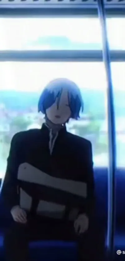 Electric Blue Suit Hime Cut Live Wallpaper