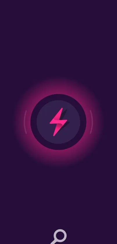 Mobile wallpaper featuring a pink lightning bolt on dark purple background.