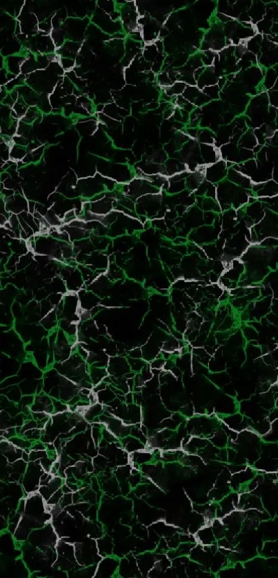 Green lightning pattern wallpaper with dark background.