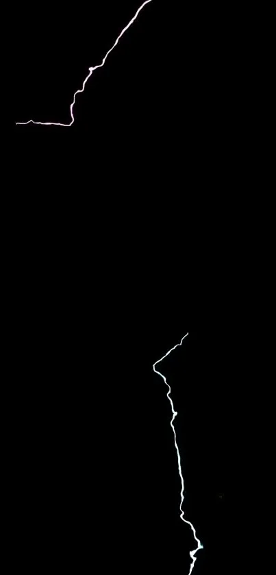 Striking lightning bolt on a dark phone wallpaper.