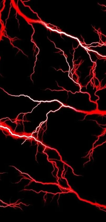 Red lightning bolts on a black background, showcasing dynamic energy.