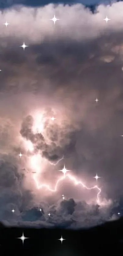 A dynamic storm cloud with vibrant lightning illuminating the sky.