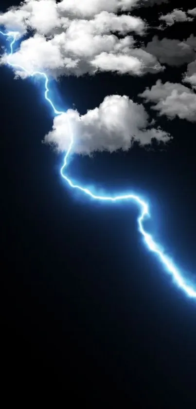 Dramatic lightning storm with dark clouds on mobile wallpaper.