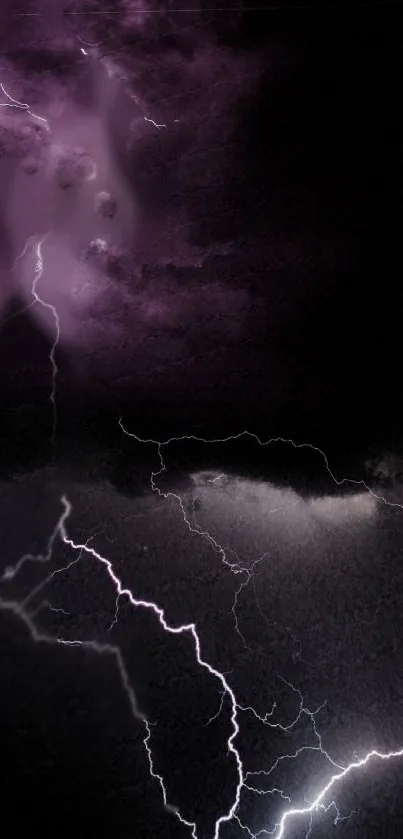 Purple storm with lightning bolts wallpaper.