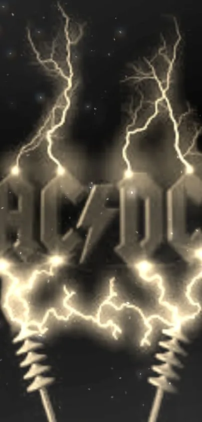 Electrifying wallpaper with lightning bolts and dark background.