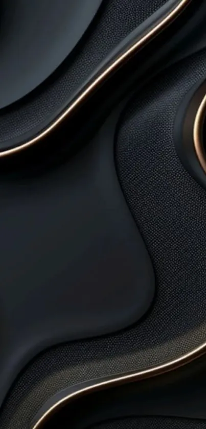 Abstract black and gold mobile wallpaper design.