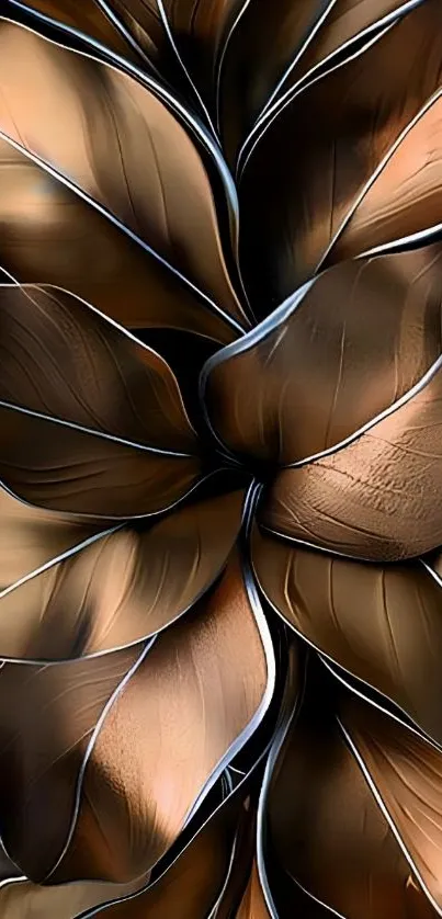 Elegant abstract brown leaves with artistic texture.