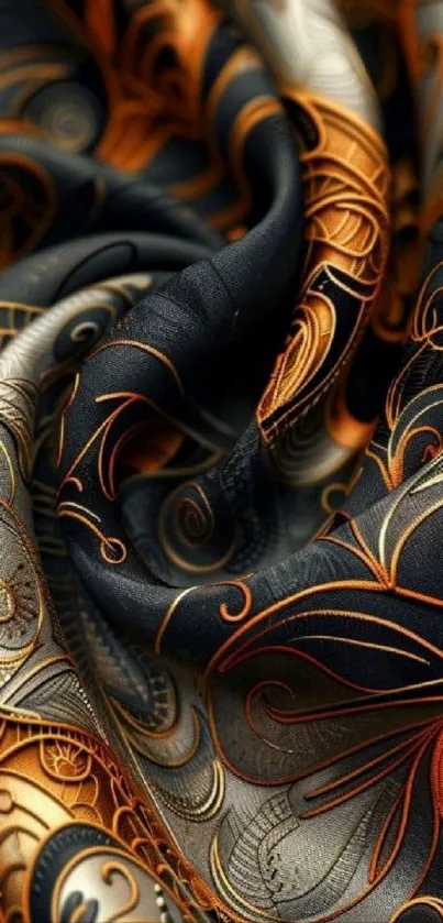 Elegant abstract fabric with intricate patterns.