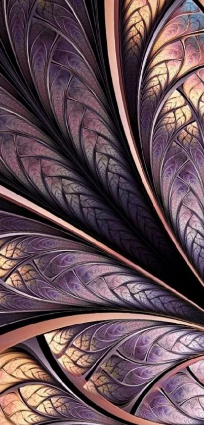 Elegant abstract floral design with purple hues.