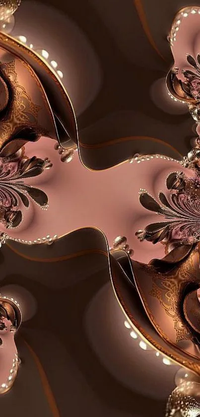 Abstract fractal design with earthy brown tones.