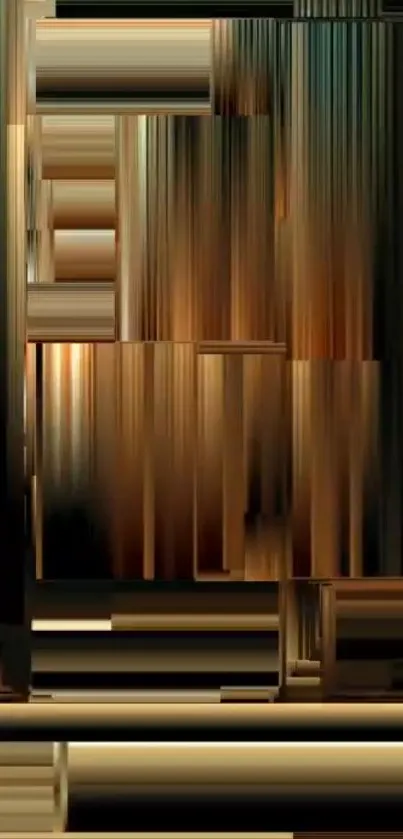 Elegant abstract wallpaper with vertical lines in gold hues.