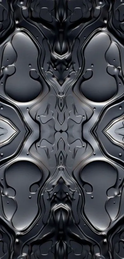 Abstract metal pattern wallpaper with symmetrical design.