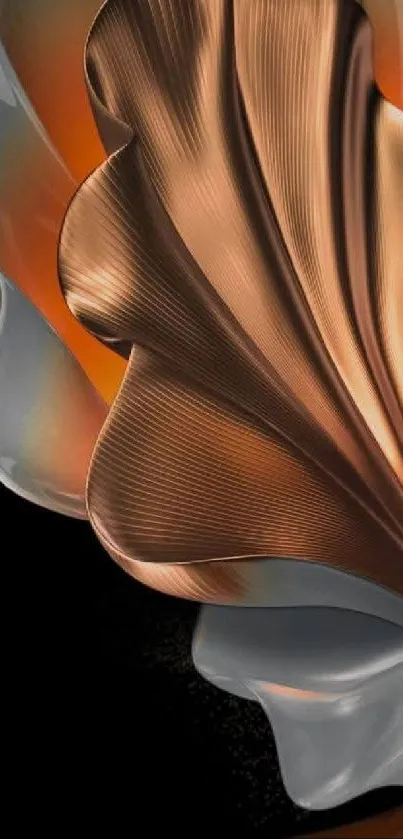 Elegant abstract wallpaper with bronze and silver textures.