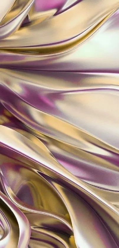 Elegant abstract wallpaper with gold and purple swirls.