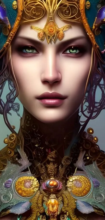 Elegant abstract portrait wallpaper with intricate details and vivid colors.