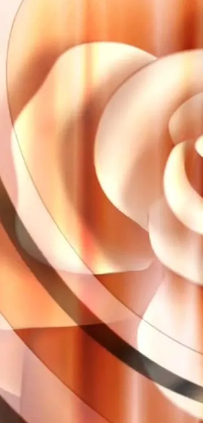 Abstract rose design wallpaper with warm peach and pink hues.