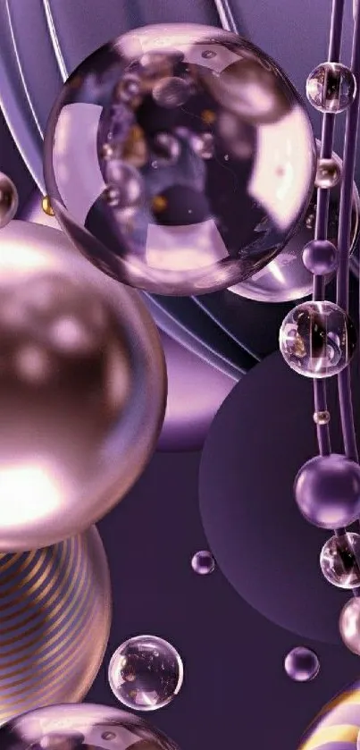 Luxurious purple sphere abstract wallpaper design.