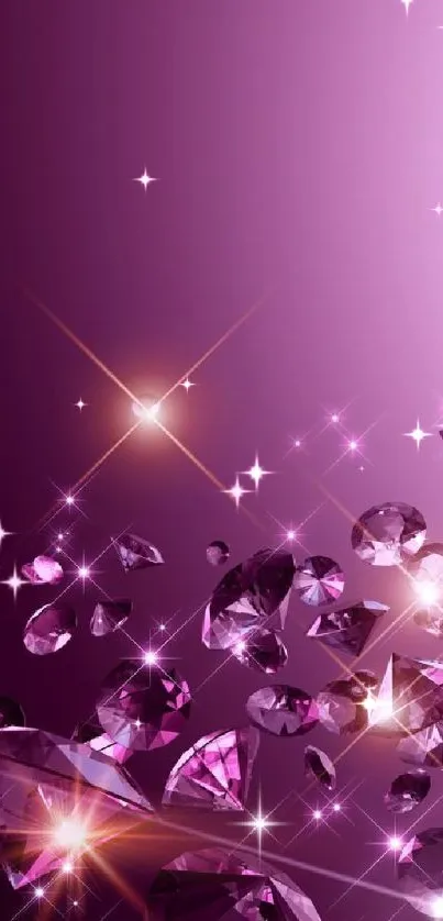 Elegant purple amethyst gem wallpaper with sparkling crystals.