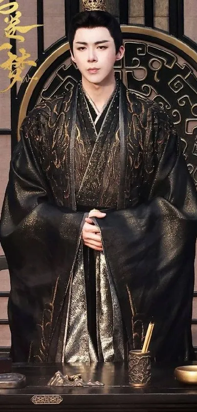 Elegant portrait of a historical figure in traditional attire