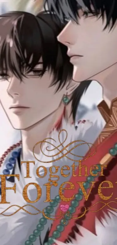 Anime couple art with elegant design