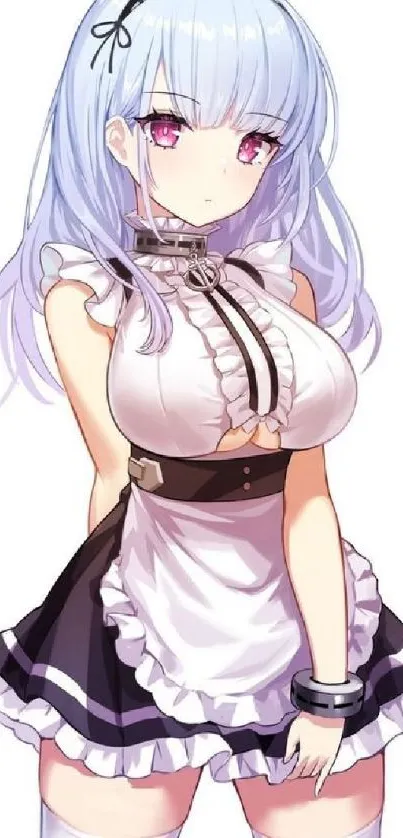 Anime character in an elegant maid outfit on a white background.