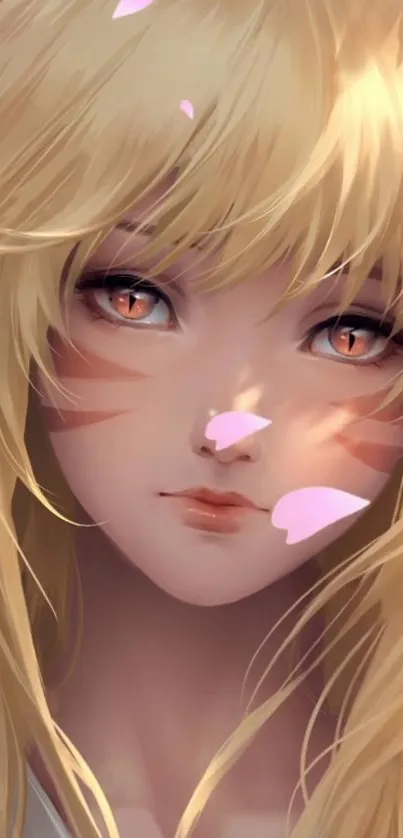 Anime character portrait with soft colors and blonde hair.