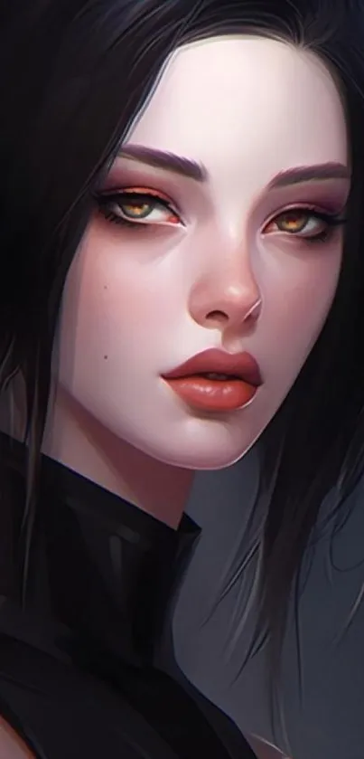 Elegant anime-inspired portrait of a female character with captivating features.