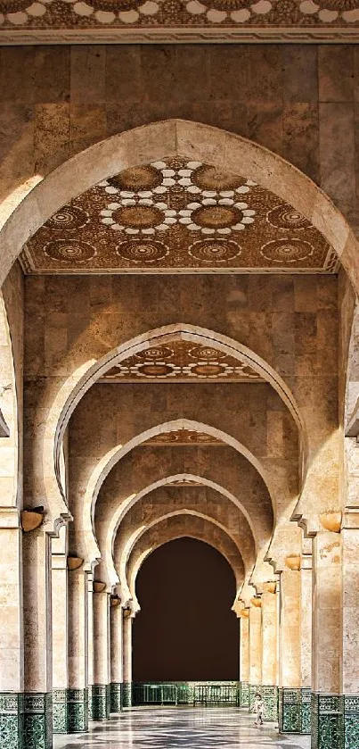 Elegant stone archways in warm lighting.