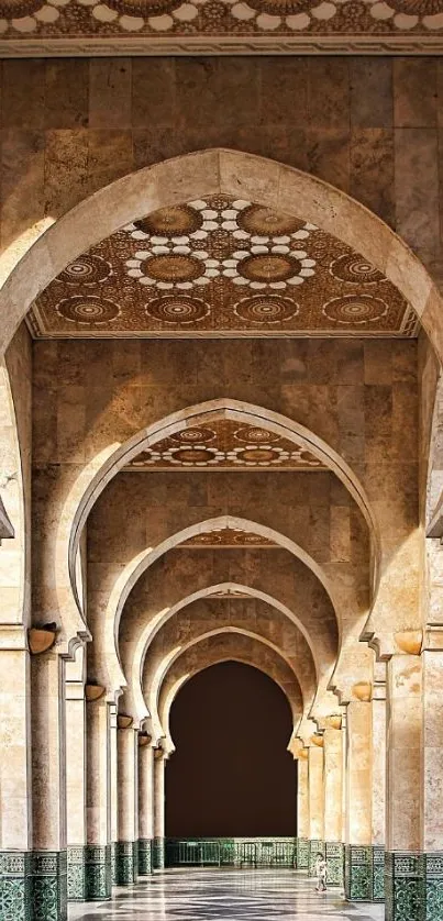 Intricate archway with beige tones and ornate design elements.