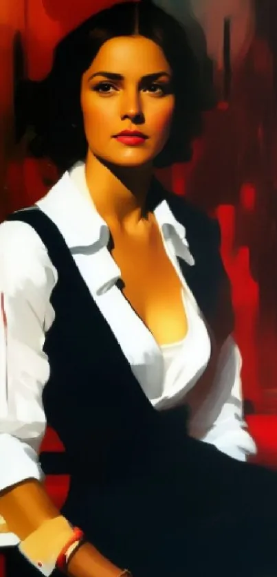 Elegant woman in artistic portrait style wallpaper.