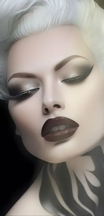 Artistic portrait with elegant design for mobile wallpaper.