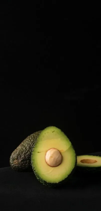 Elegant dark avocado mobile wallpaper with black background.