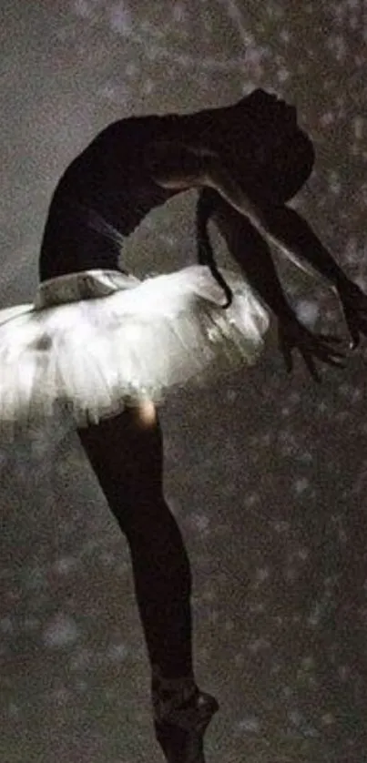 Elegant silhouette of a ballet dancer in motion.