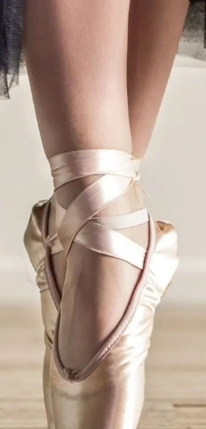 Elegant ballet pointe shoes mobile wallpaper.