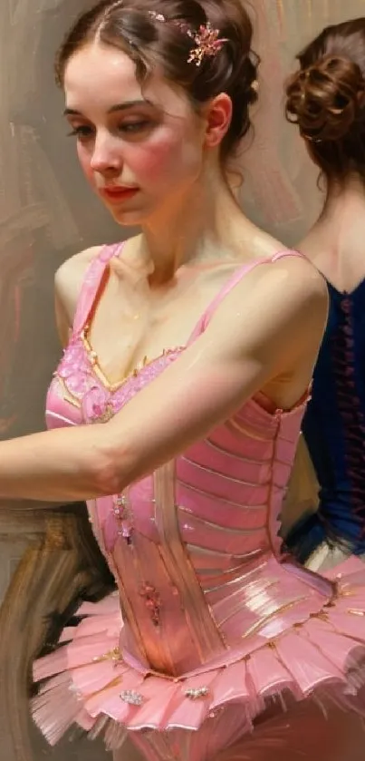 Ballet dancer in pink costume wallpaper for mobile.