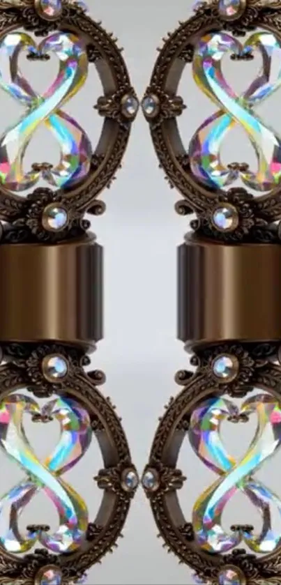 Baroque-inspired mobile wallpaper with intricate, ornate symmetrical design.