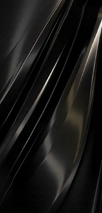 Elegant and sleek black abstract mobile wallpaper with smooth curves.