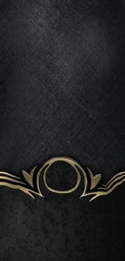 Elegant black and gold mobile phone wallpaper with ornate design.