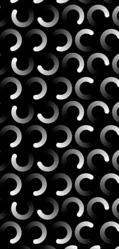 Black and white circle pattern wallpaper for phones.